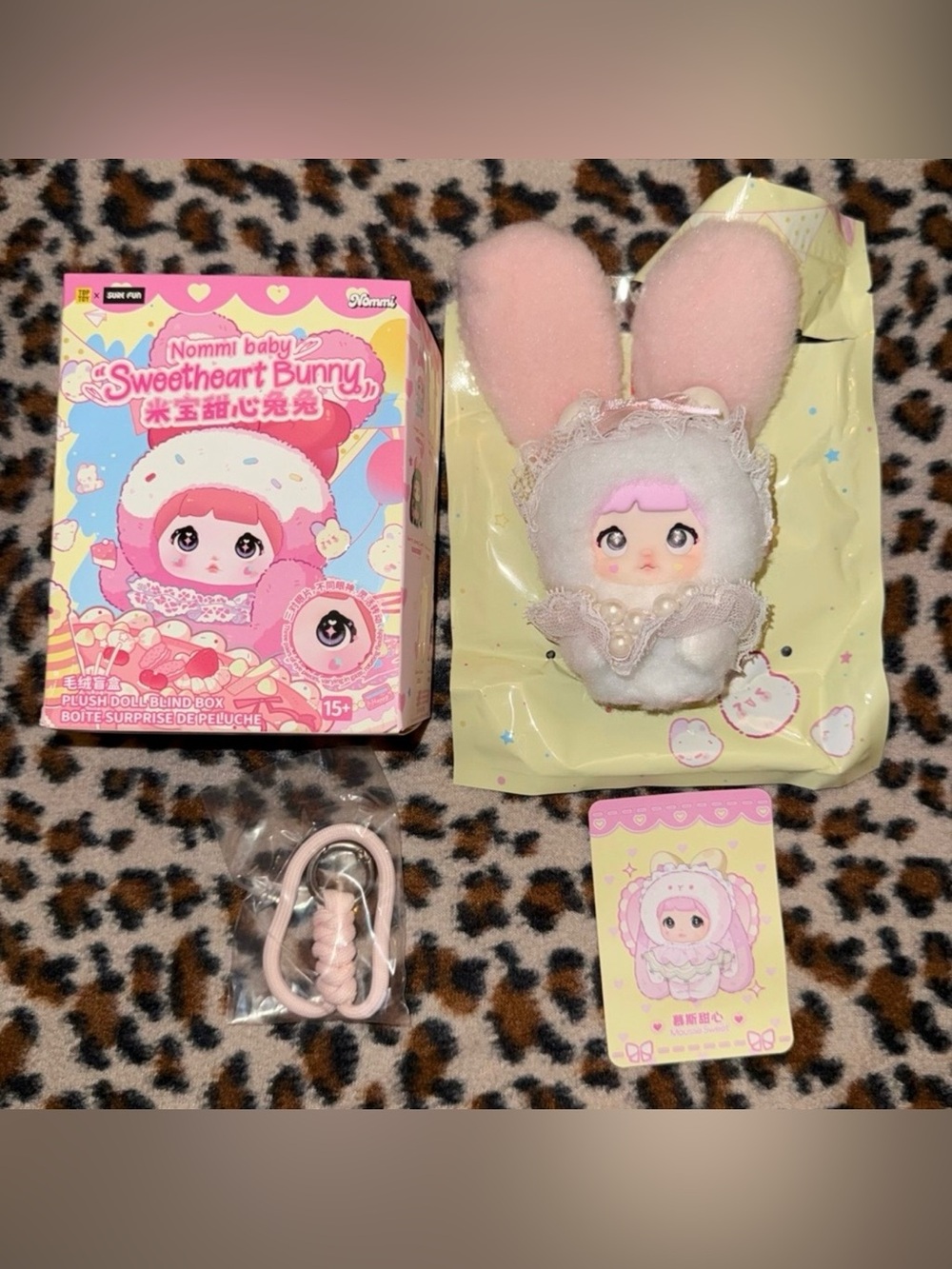 Nommi Baby Sweetheart “Mousse Sweet” Bunny Plush Keychain Blind Box